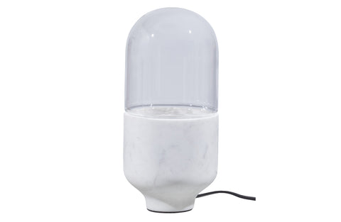 Lampa de masa Asel Glass de marmura de pe alb