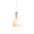 Lampa PULIRE RD suspendat sticla opal/lemn/crom 230V E14 28W