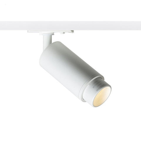 Spot cilindric OPTIMUS pentru sina monofazat alb 230V LED GU10 9W 10 50°