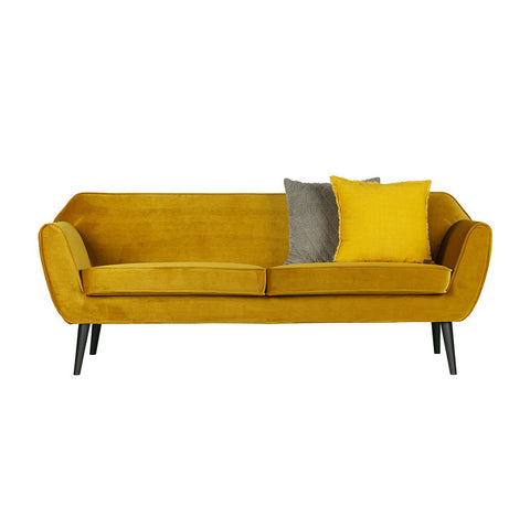 Canapea din catifea galbena Rocco