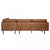 Canapea din piele maro cu colt 266 cm Rodeo Right