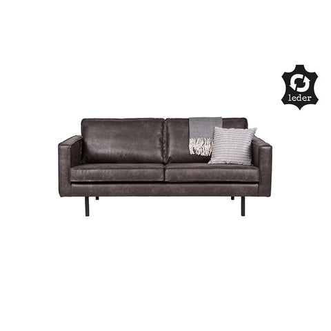 Canapea neagra din piele 190 cm Rodeo Black