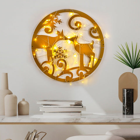 Decoratiune de luminoasa XMASGOLD-029, Tanelorn, 60x60 cm, metal, auriu