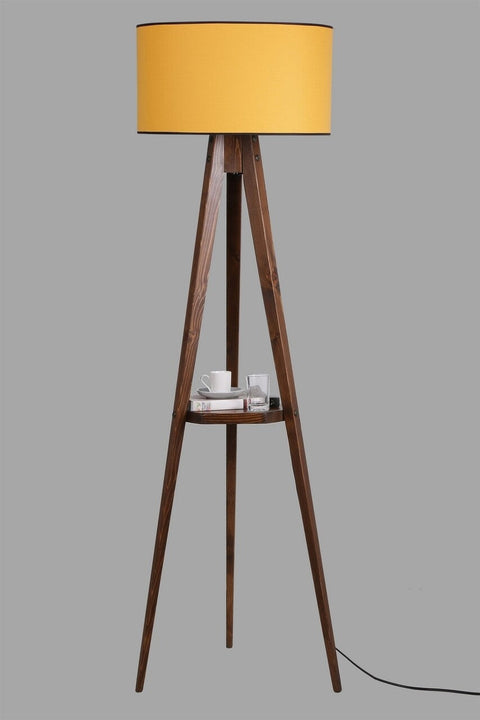 Lampadar cu raft, Luin, 8282-4, E27, 60 W, lemn/textil