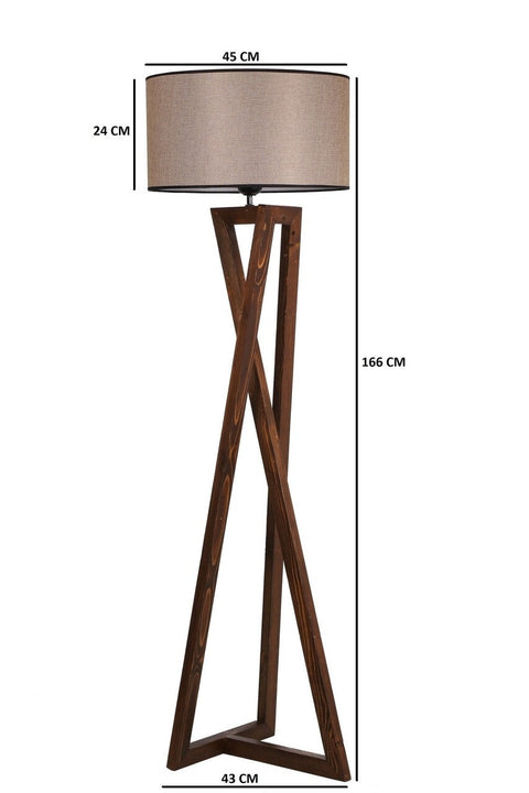 Lampadar, Luin, 8278-3, E27, 60 W, lemn/textil
