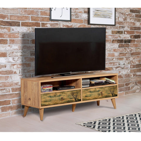 Set mobilier living 2 piese, comoda si comoda TV, Motto 2-729, Vella, atlantic pine