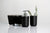 Suport pentru periute si pasta de dinti, Wenko, Brasil Black, 7.3 x 10.3 cm, plastic, negru